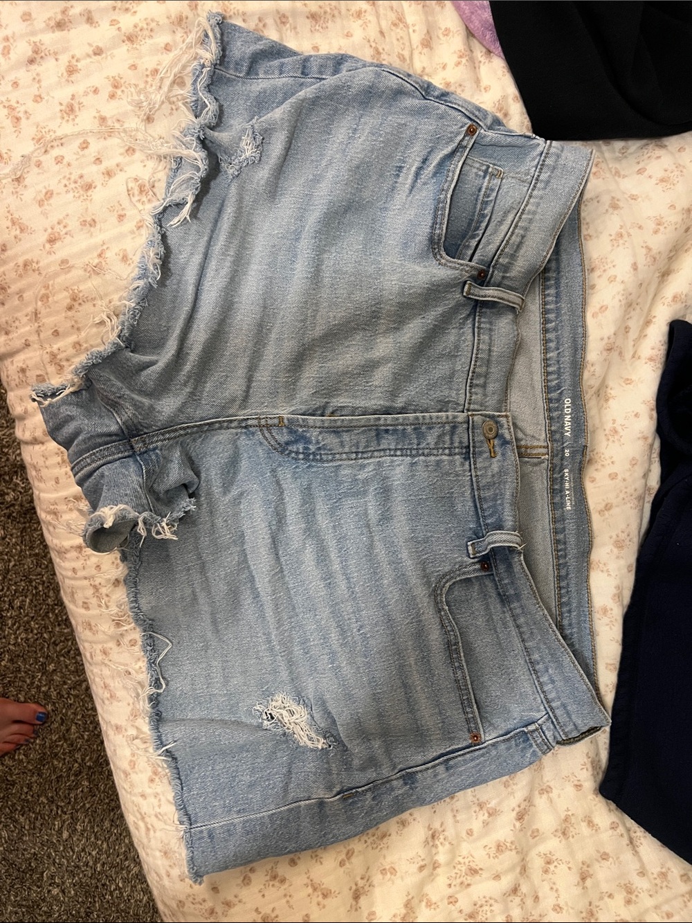 Old Navy Light Blue Distressed Denim Cutoff Shorts